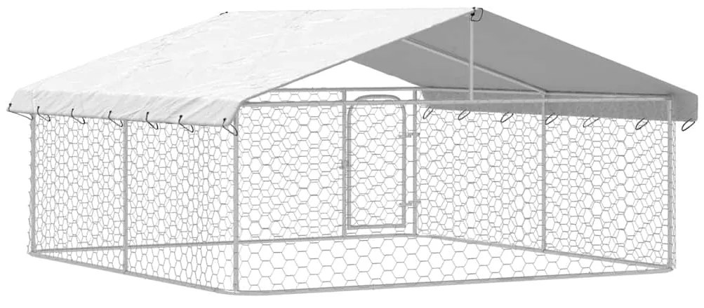 Canil de exterior com telhado 300x300x150 cm