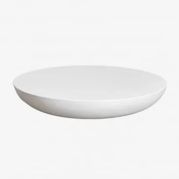 Mesa De Centro Redonda Ø105 Cm Em Cimento Zenadia Branco Quebrado - Sklum