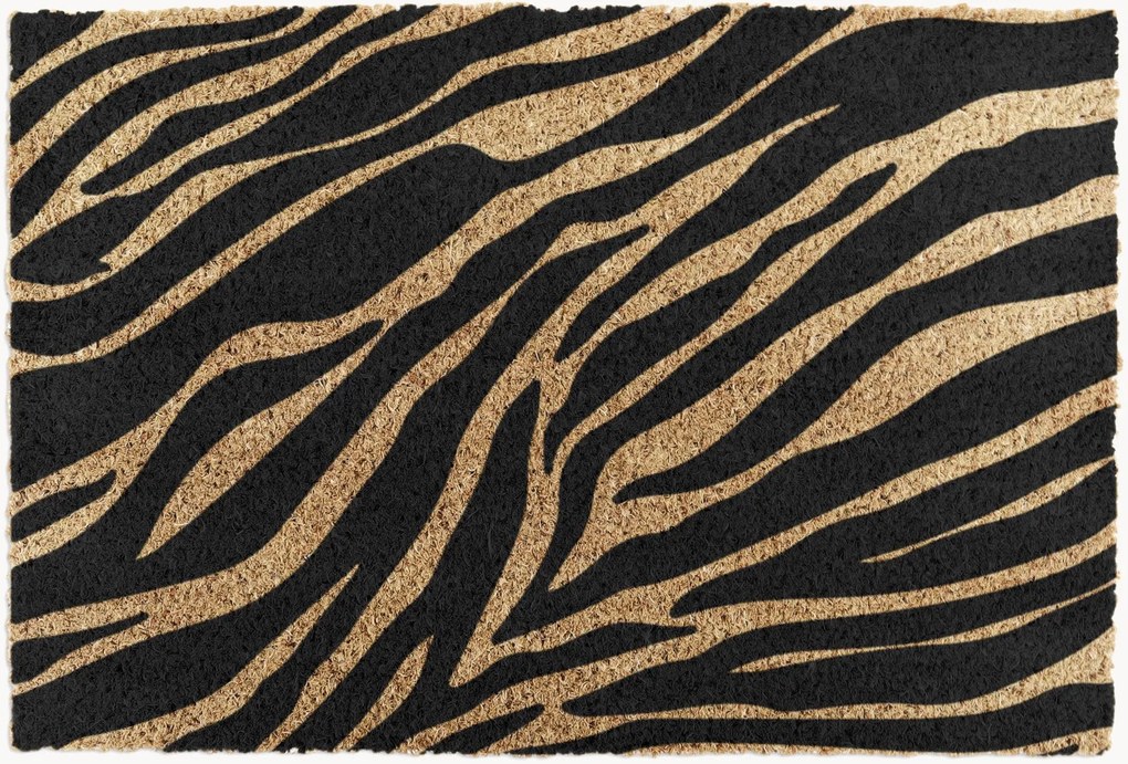 Tapete de entrada em coco Zebra