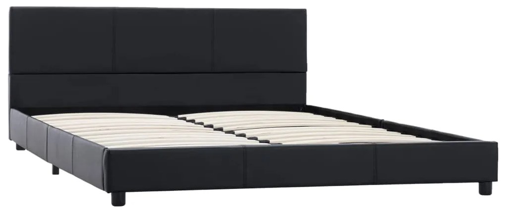 Estrutura de cama 120x200 cm couro artificial preto