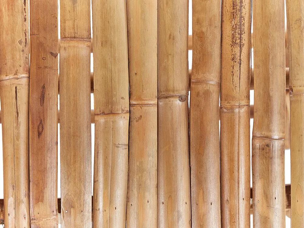 Espreguiçadeira de jardim em bambu castanha clara e branca LIGURE Beliani