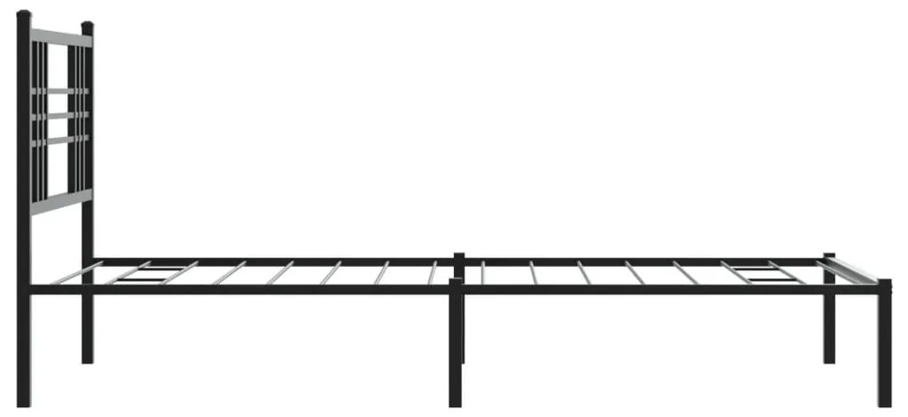 Estrutura de cama com cabeceira 100x190 cm metal preto