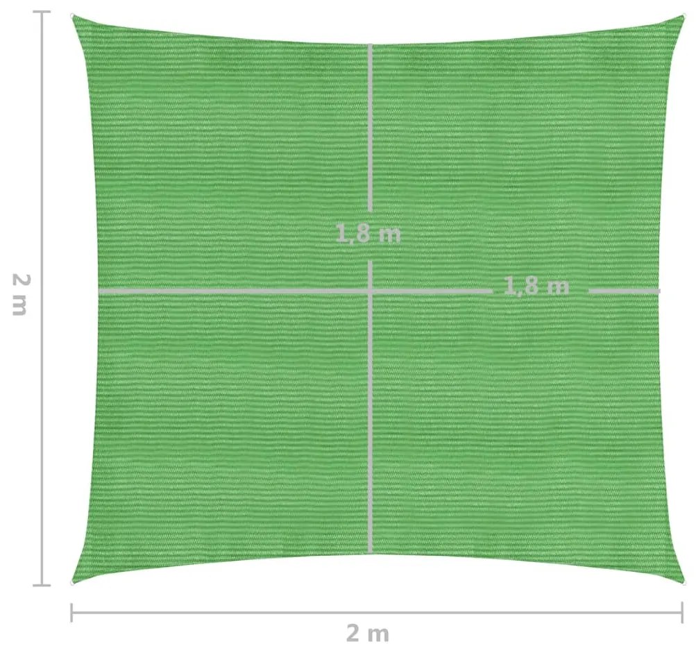 Para-sol estilo vela 160 g/m² 2x2 m PEAD verde-claro