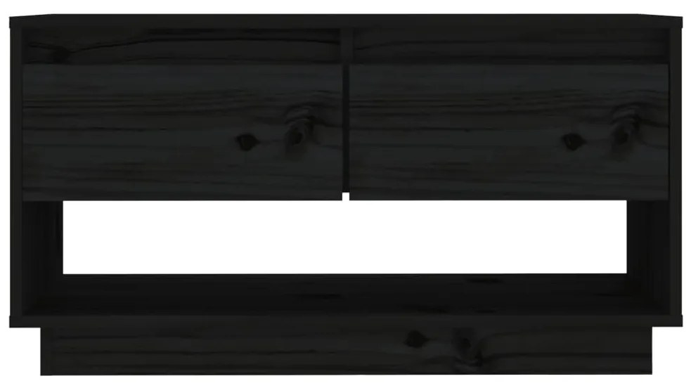 Móvel de TV 74x34x40 cm madeira de pinho maciça preto