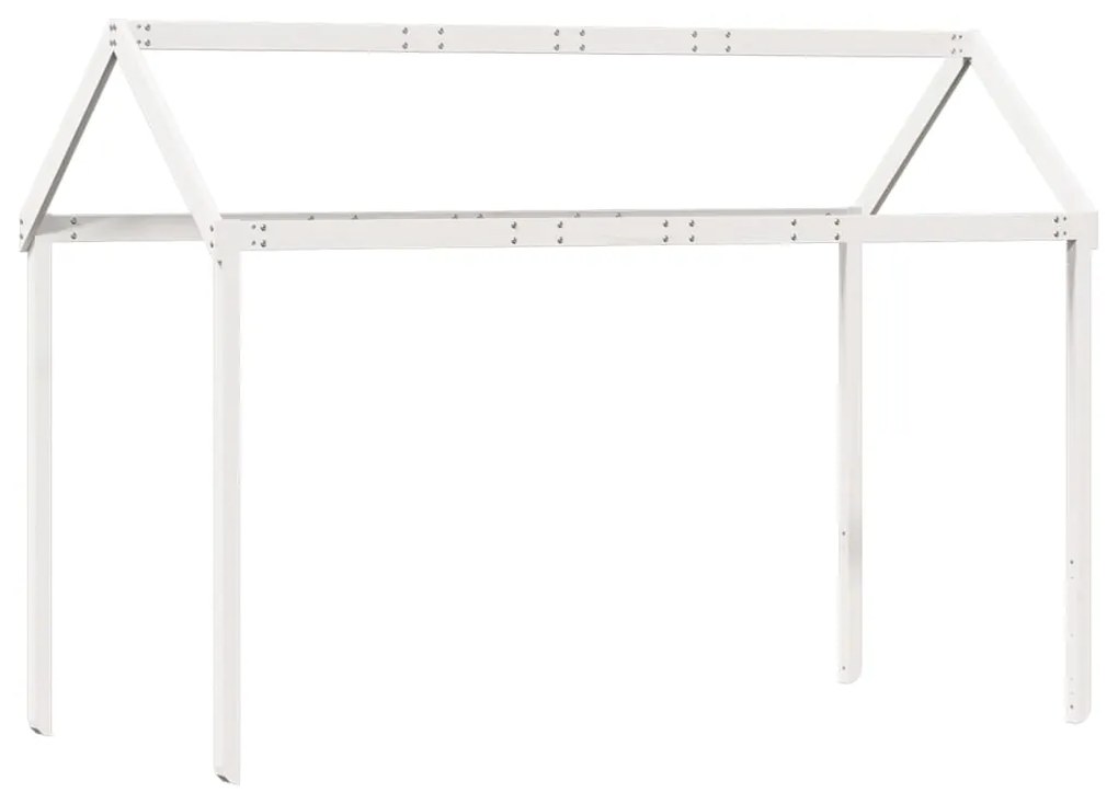 Cama alta com telhado 75x190 cm pinho maciço branco