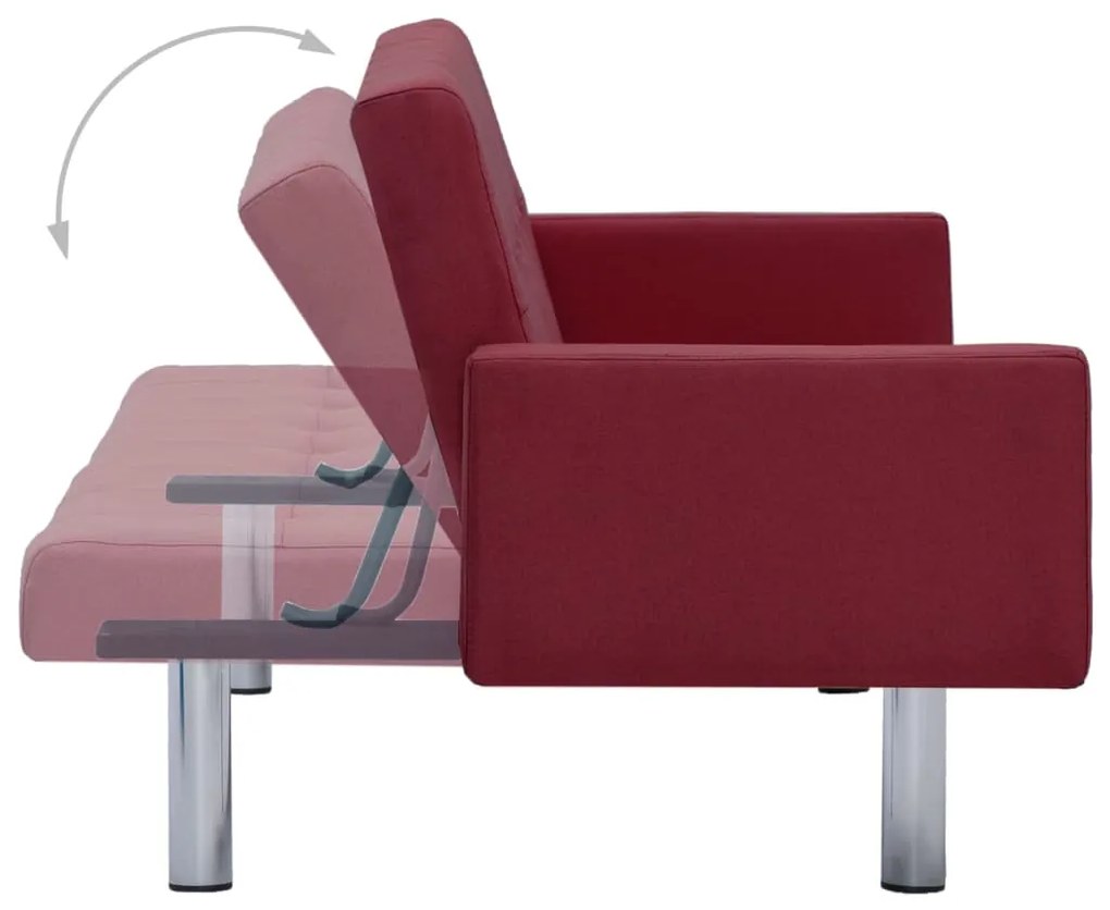 Sofá-Cama Luppin em Tecido - Vermelho Tinto - Design Moderno