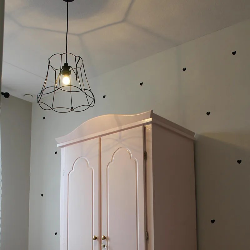 Candeeiro de suspensão retro preto 40 cm - Granny Frame