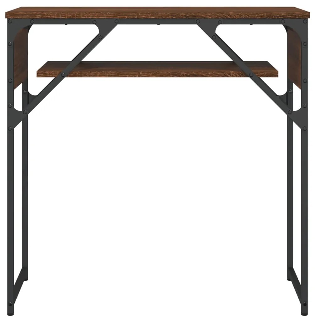 Mesa consola c/ prateleira derivados madeira carvalho castanho