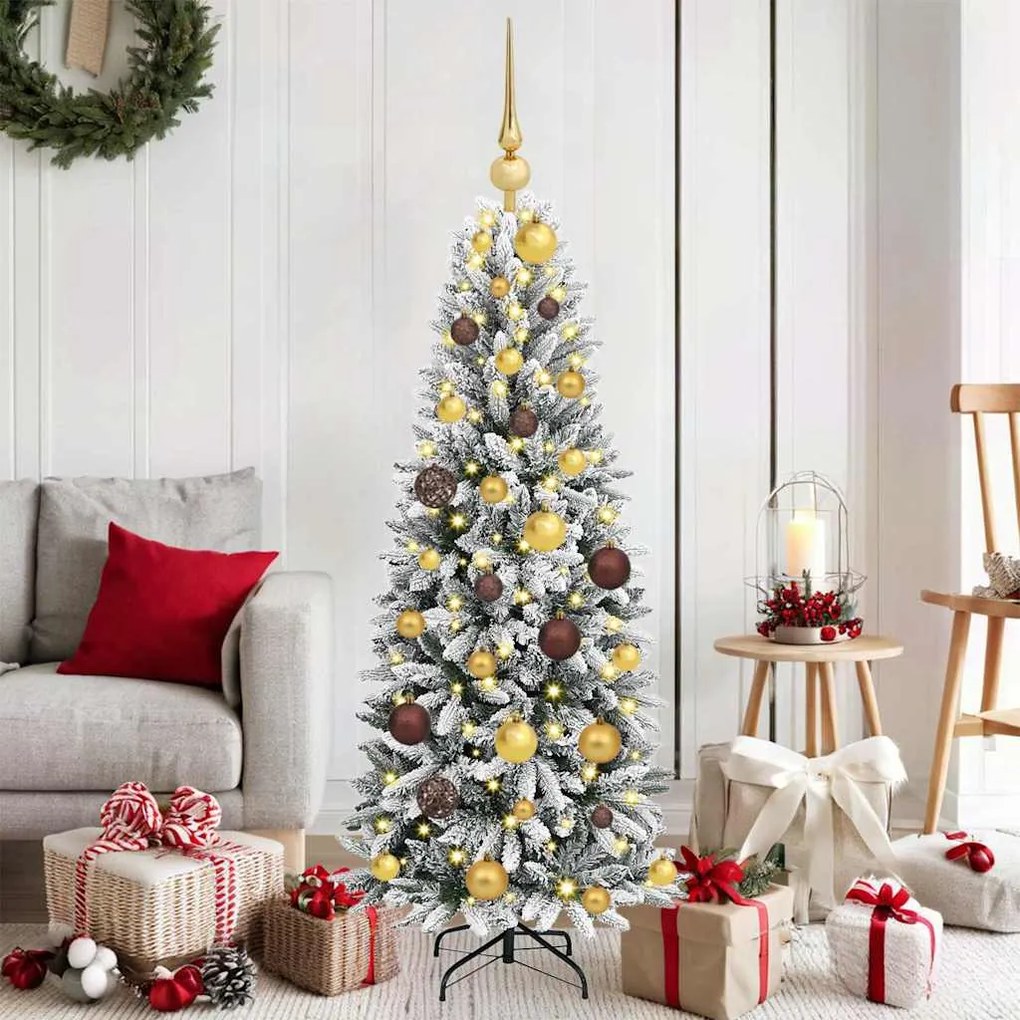 vidaXL Árvore de Natal Artificial com 150 LEDs Branco 120 cm
