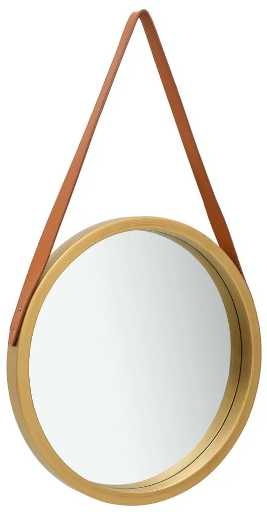320365 vidaXL Espelho de parede com alça 50 cm dourado
