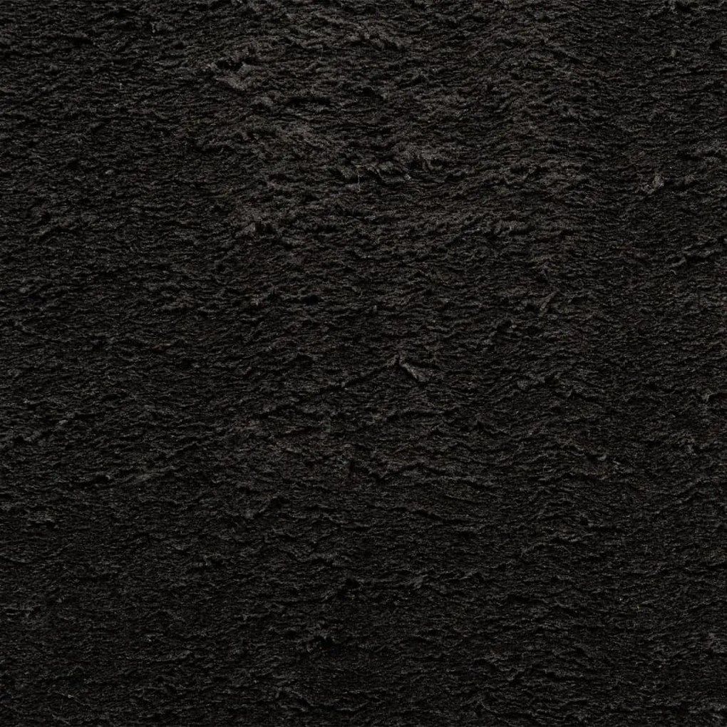 Tapete pelo curto macio e lavável HUARTE Ø 160 cm preto