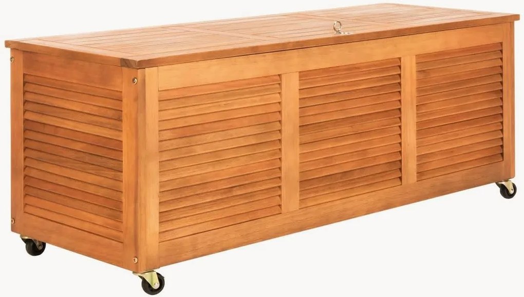Caixa de arrumação para jardim em madeira de eucalipto com rodas Elina