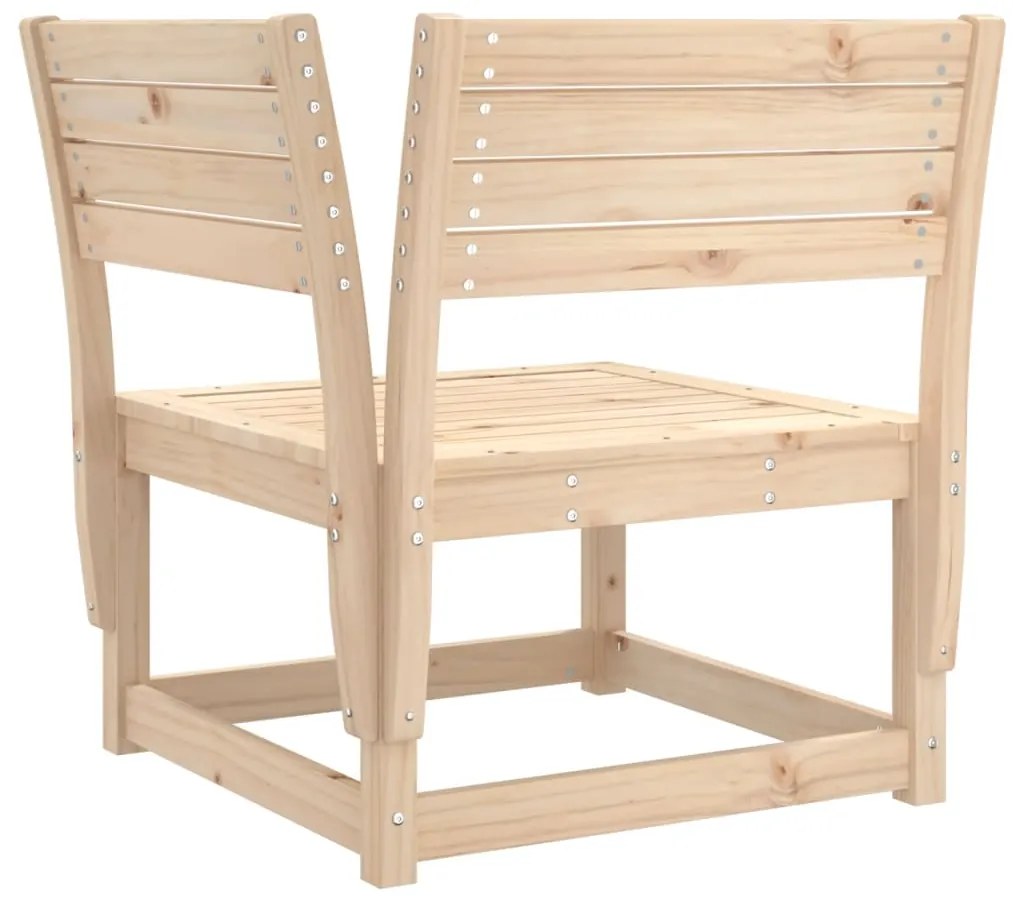 3 pcs conjunto sofás de jardim madeira de pinho maciça