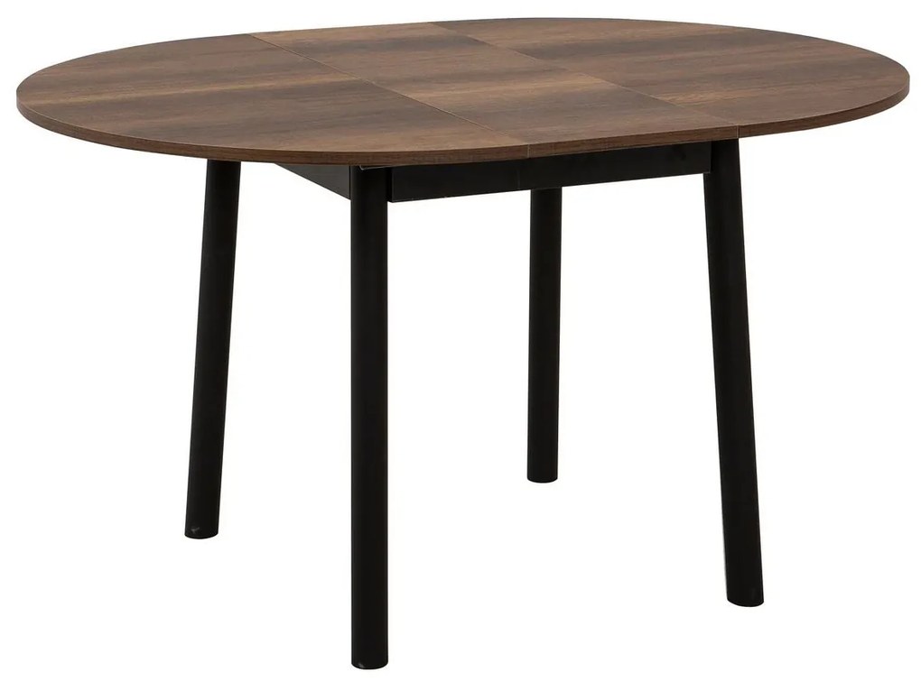 Mesa de Jantar Extensível Oliver – Nogueira/Preto – 100/131 x 75 x 100