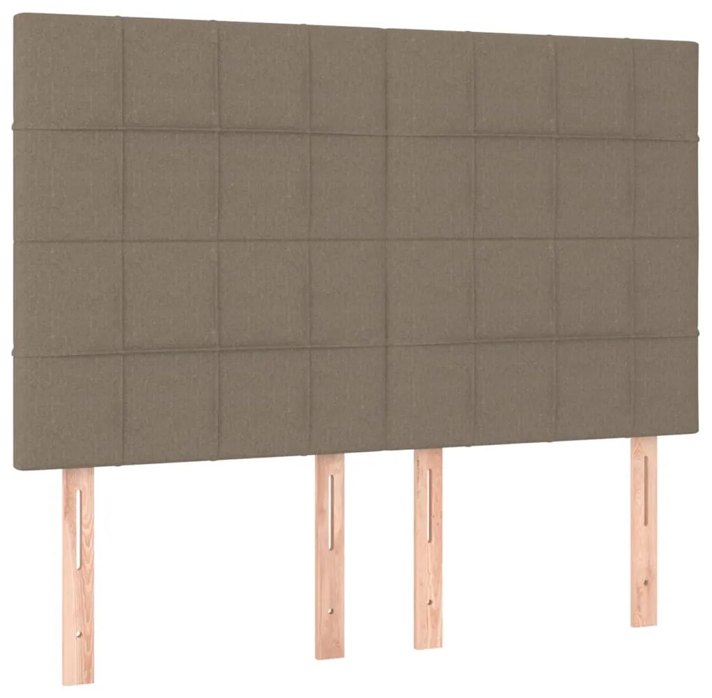 Cama sem colchão 140x200 cm tecido castanho-acinzentado