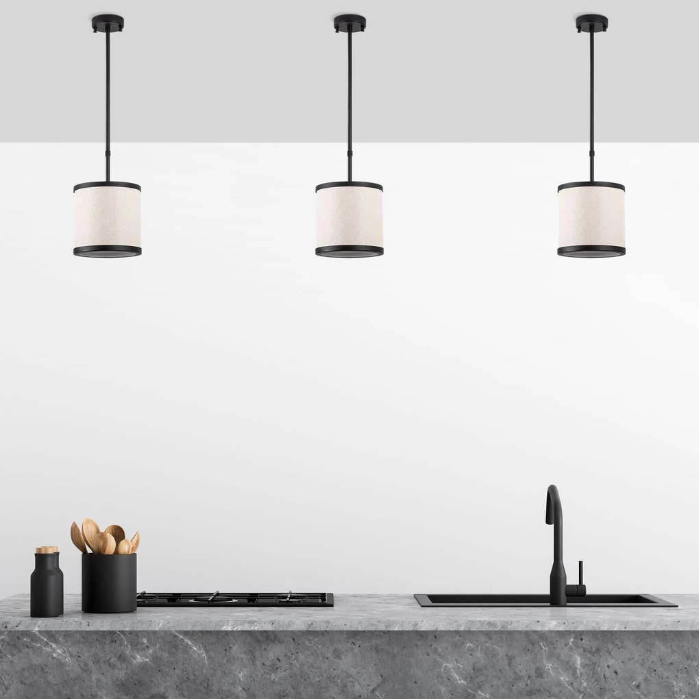 Candeeiro de Teto Way – Preto e Branco – 20 x 20 x 75 cm