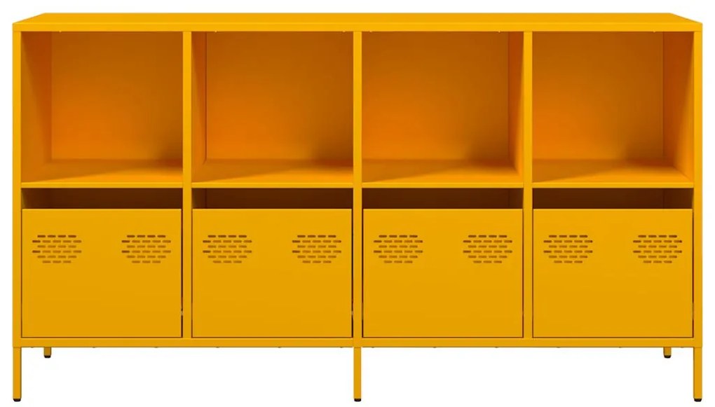 Aparador 135x39x73,5 cm aço laminado a frio amarelo mostarda
