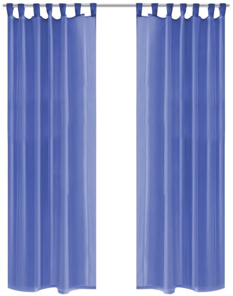 Cortinas em voile 2 pcs 140x175 cm azul real