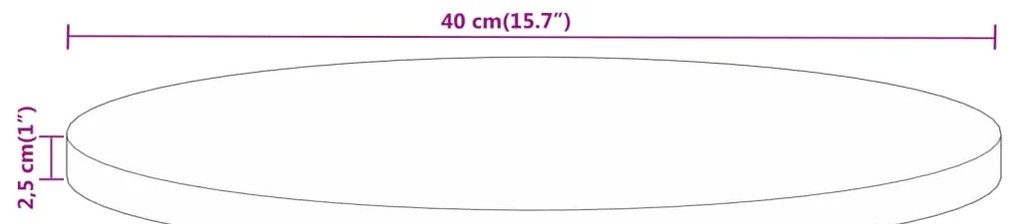 Tampo de mesa redondo Ø40x2,5cm madeira mangueira áspera maciça