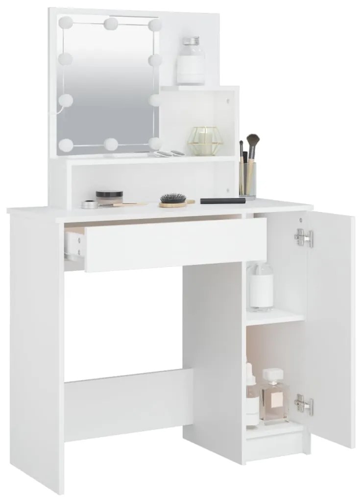 Toucador com LEDs 86,5x35x136 cm cor branco
