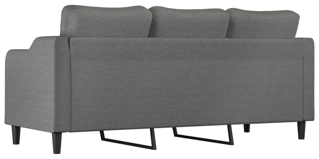 Sofá de 3 lugares 180 cm tecido cinza-escuro