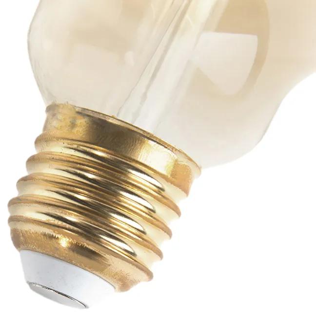 Conjunto de 5 lâmpadas LED E27 reguláveis G125 ouro 5W 450 lm 2200K