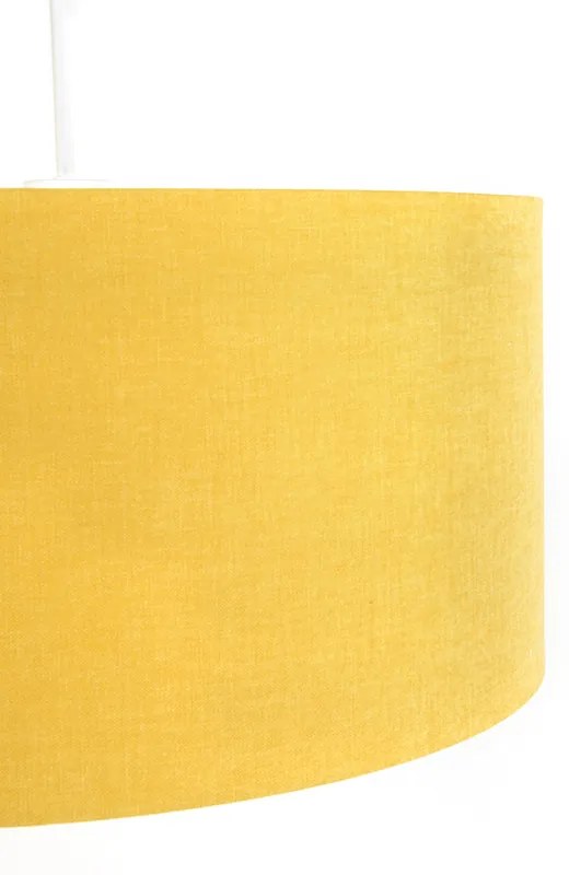 Candeeiro de suspensão branco com cúpula amarela 50 cm - Combi 1 Moderno,Rústico ,Clássico / Antigo