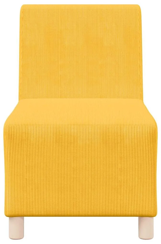 Poltrona sem braços 55 cm tecido corduroy amarelo-claro