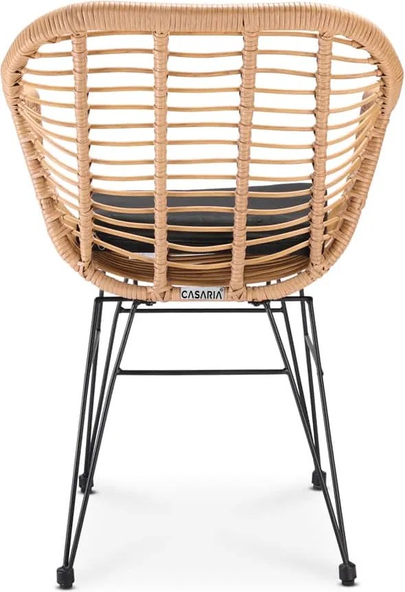 Conjunto 2 Cadeiras de Jardim de vime Polyrattan Bali natural