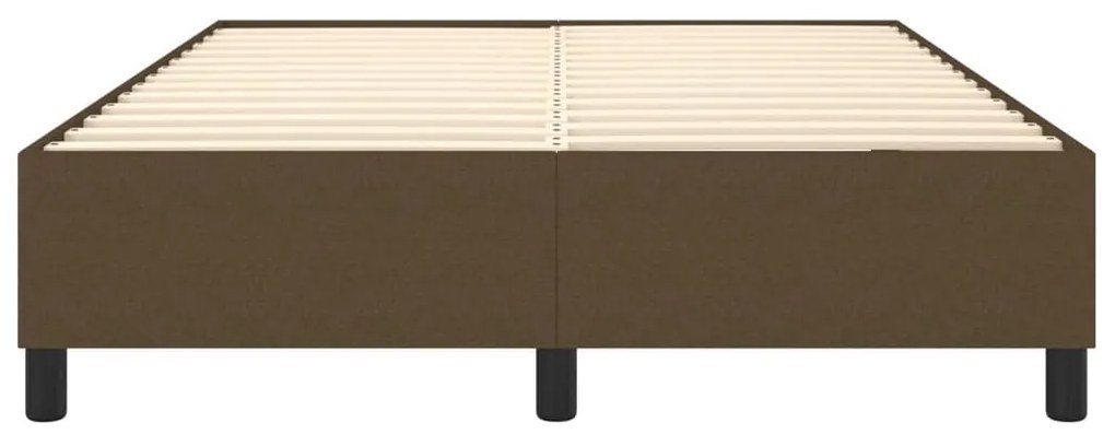 Estrutura de cama sem colchão 140x200 cm tecido castanho-escuro