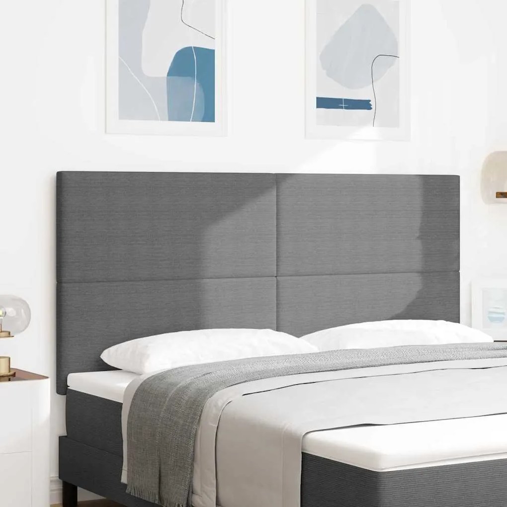 Cabeceira vidaXL Design Simples Cinza Claro 180 cm em Tecido de Corduroy