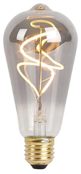 Lâmpada filamento espiral LED regulável E27 ST64 fumaça 100lm 2100K