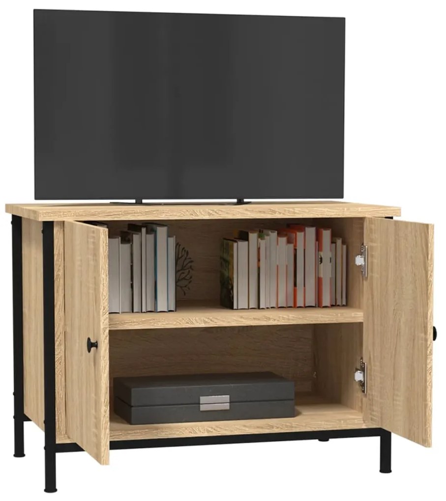 Móvel TV c/ portas 60x35x45 cm deriv. madeira carvalho sonoma