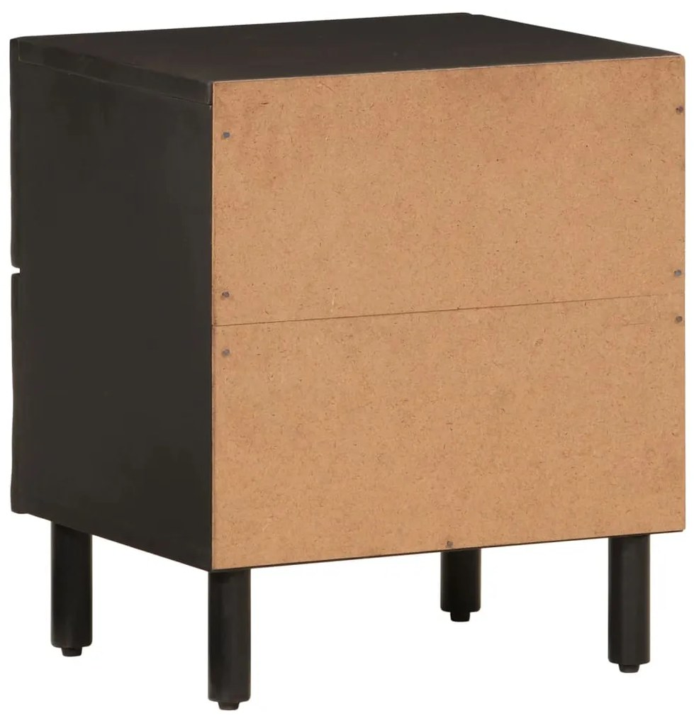 Mesa de cabeceira 40x33x46 cm madeira de mangueira maciça preto