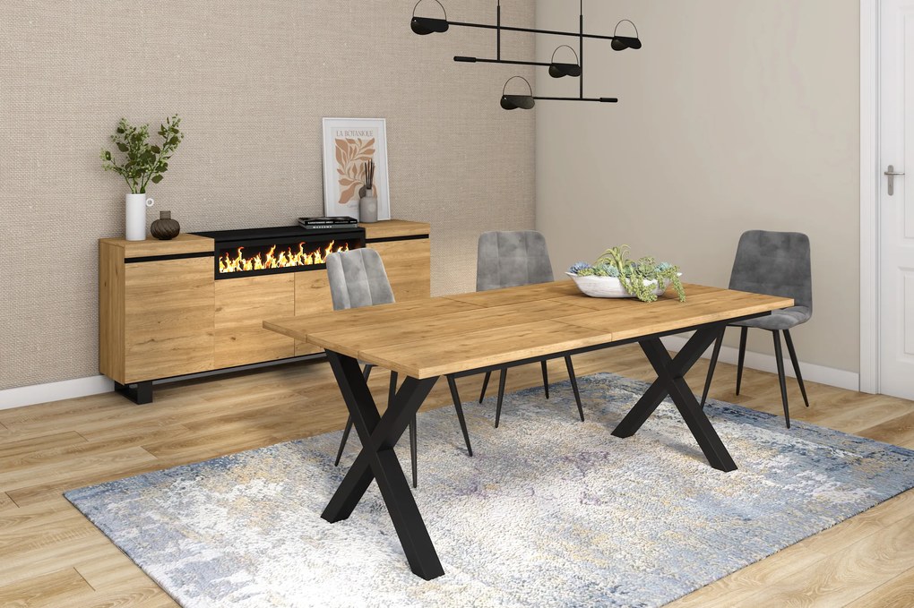 Mesa de sala de jantar | 10 pessoas | 200 | Robusto e estável graças à sua estrutura e pernas sólidas | Ideal para reuniões familiares | Oak | Estilo