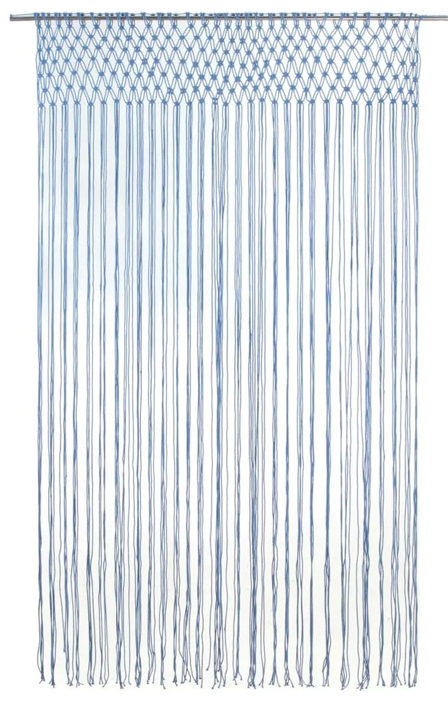 Cortina macramé 140x240 cm algodão azul