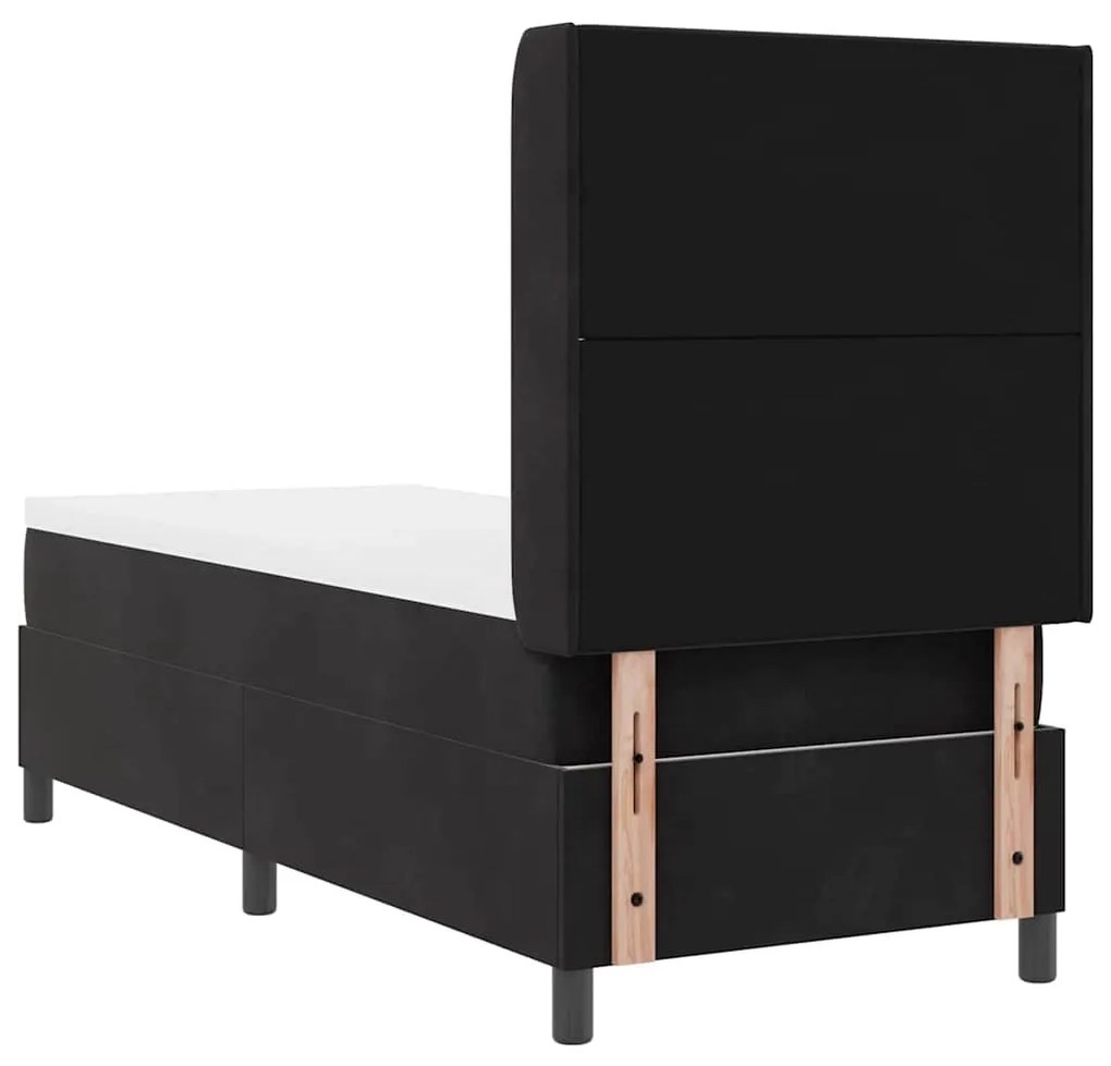 Cama Box Springs vidaXL com Colchão Preto 80x200 cm Veludo