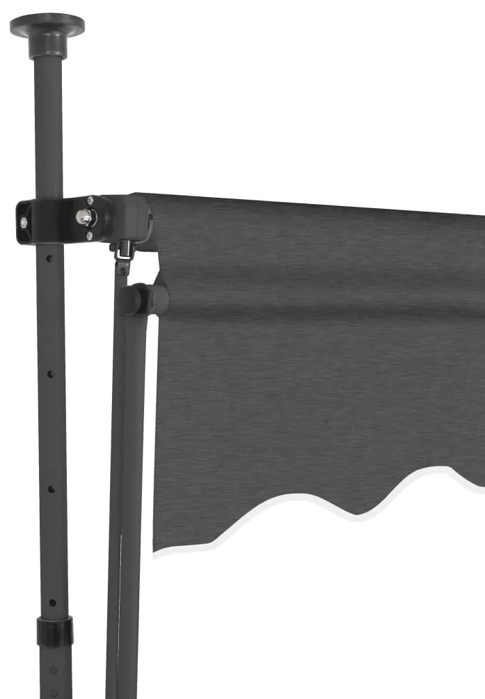 Toldo retrátil manual com LED 200 cm antracite