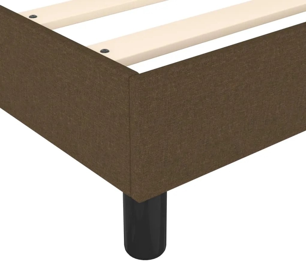 Estrutura de cama 90x190 cm tecido castanho-escuro