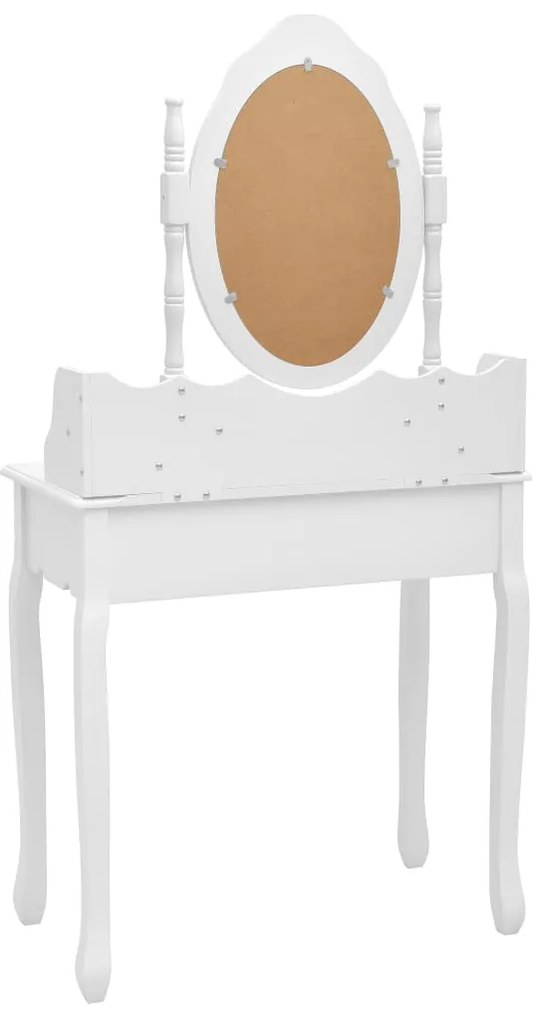 Conj. toucador com banco 75x69x140 cm madeira paulownia branco