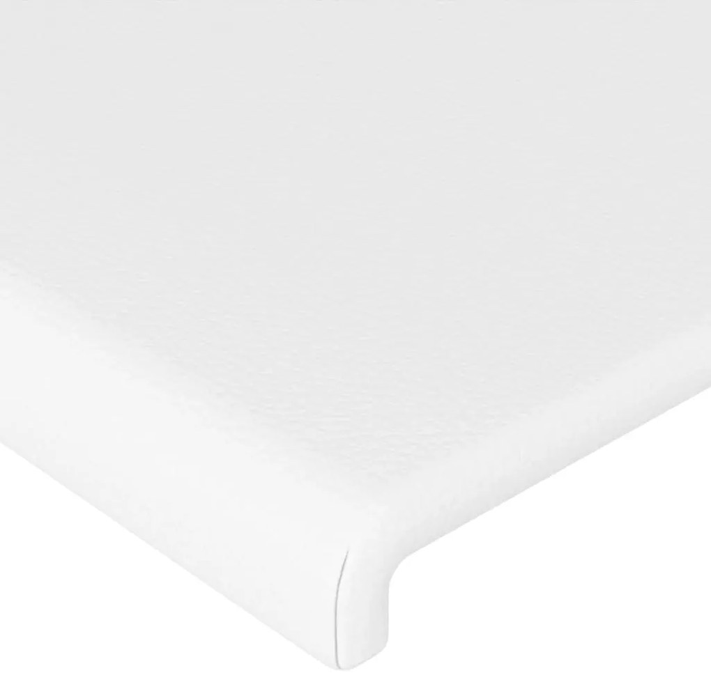 Estrutura cama c/ cabeceira couro artificial 200x200 cm branco