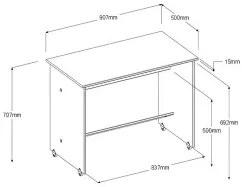 Cama Alta SHELTER com Secretária Carvalho e Branco L90 x P200 cm