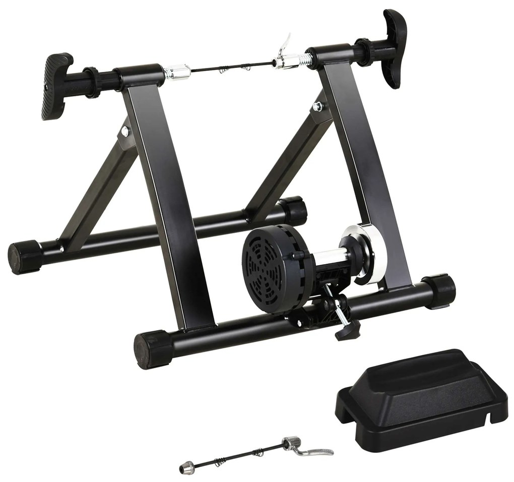 HOMCOM Rolo Bicicleta 5 Níveis Resistência Aço Treino Indoor Ciclismo Preto 54,5x47,2x39,1 cm