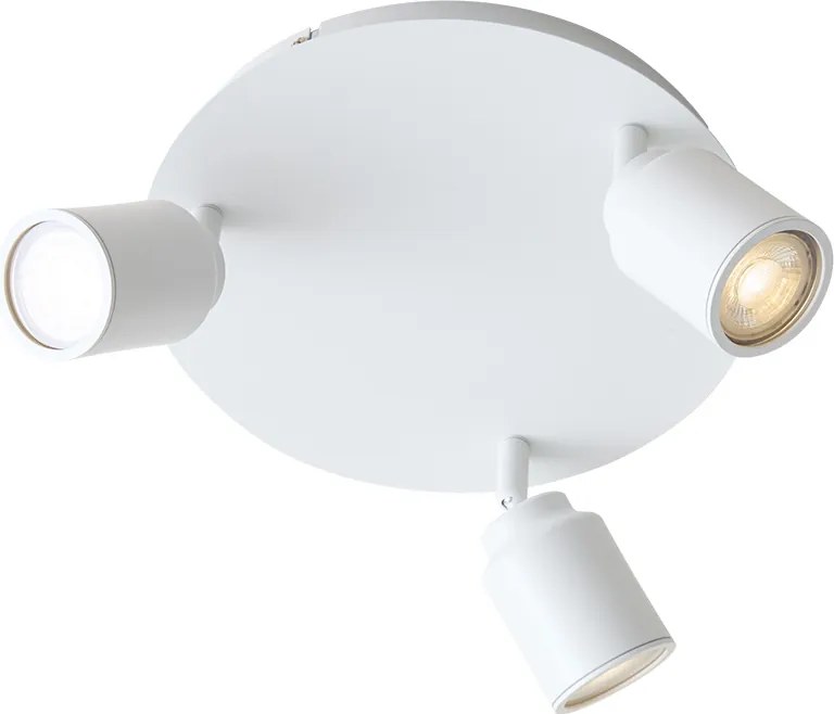 Foco de Casa de Banho Moderno Branco 3 Luzes IP44 - Ducha