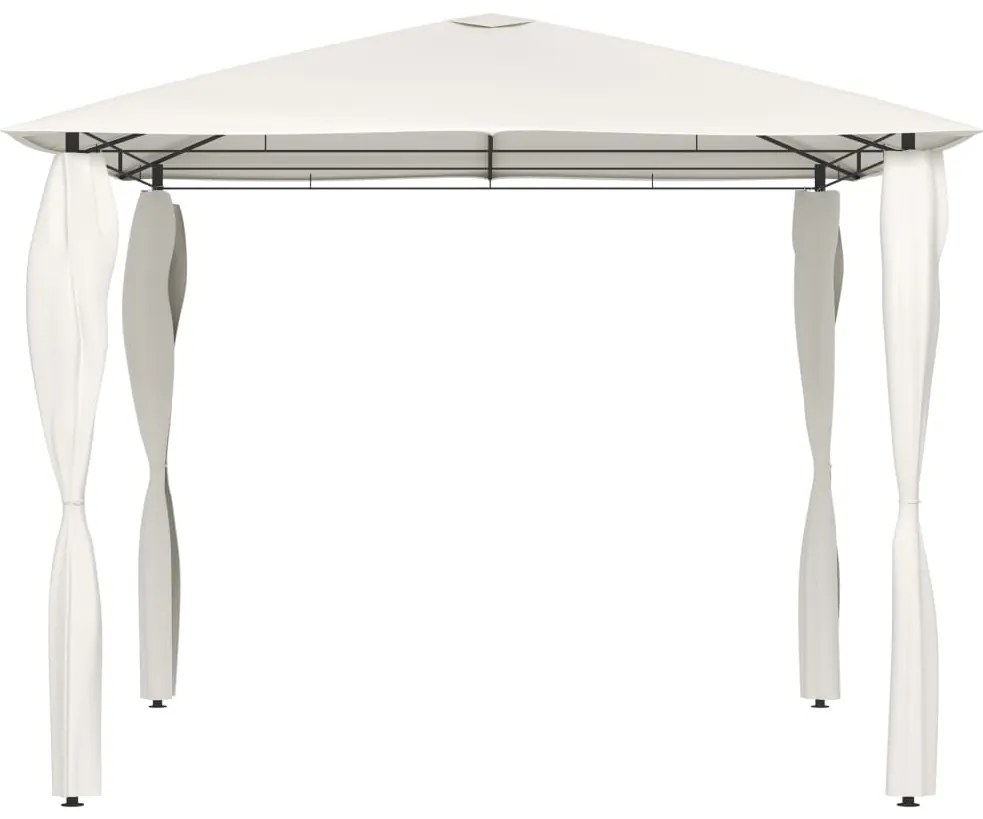 Gazebo 3x3x2,6 m com capas postes 160 g/m² cor creme