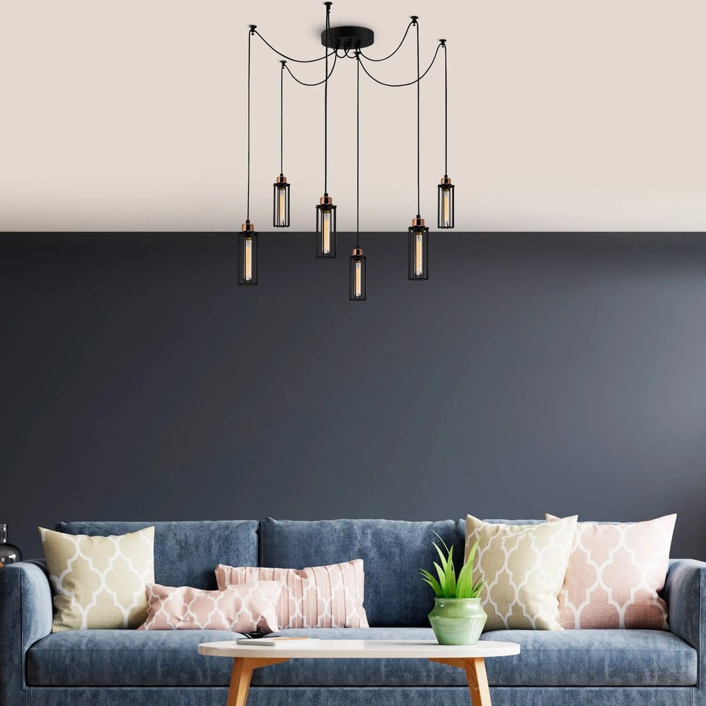 Candeeiro de Teto Likya – Preto – 128 cm x 110 cm