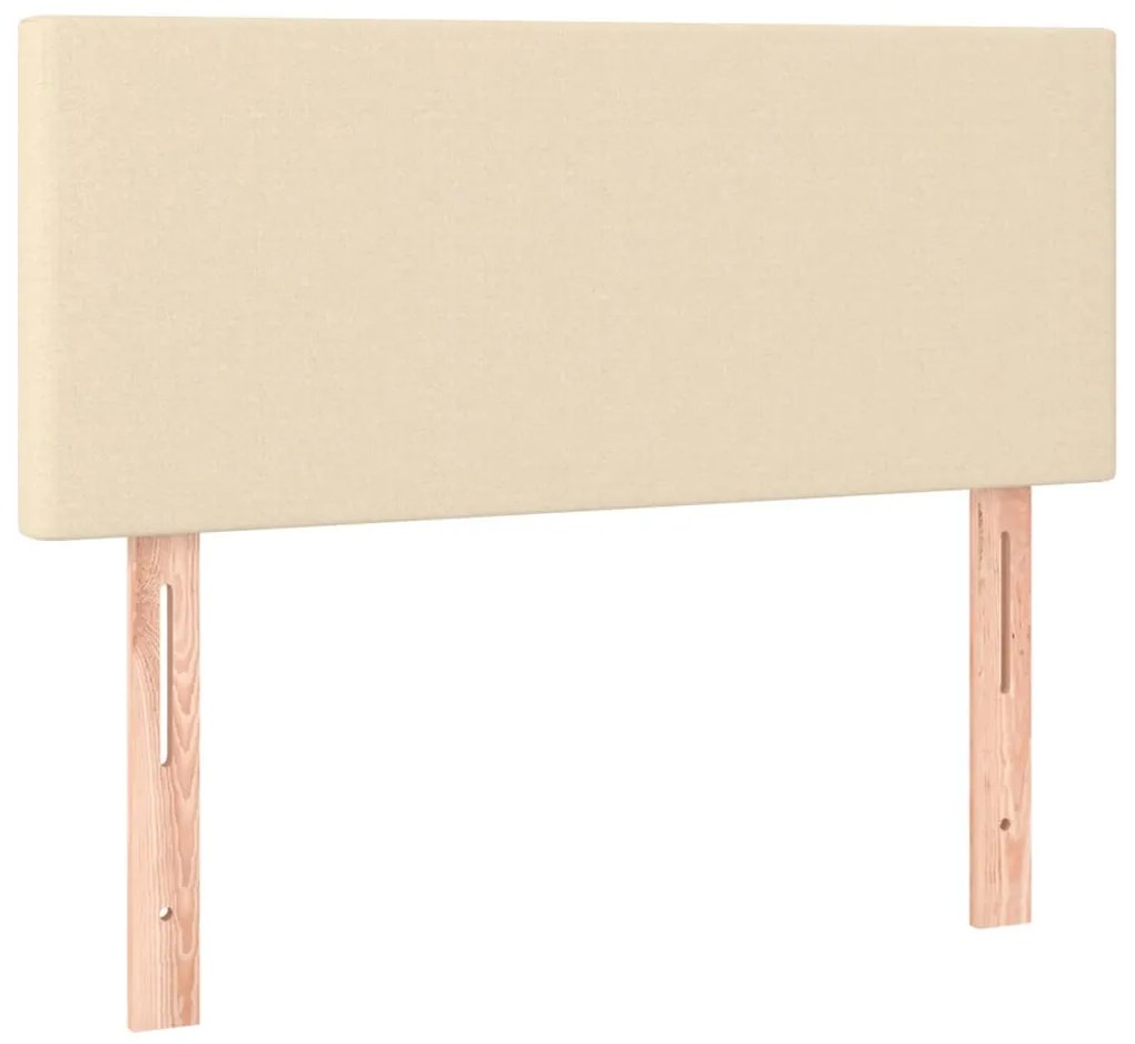 Cama boxspring com colchão 120x190 cm tecido cor creme