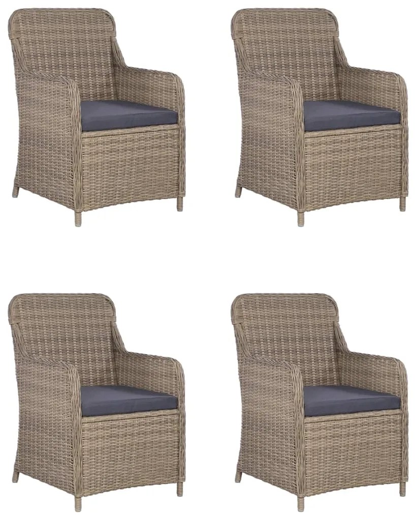 5 pcs conjunto de jantar para jardim castanho