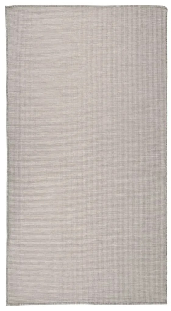 Tapete de tecido plano p/ exterior 80x150 cm cinza-acastanhado
