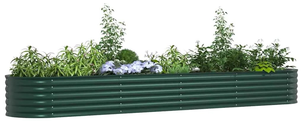 Cama Elevada de Jardim Verde vidaXL 400x80x44 cm em Aço Galvanizado